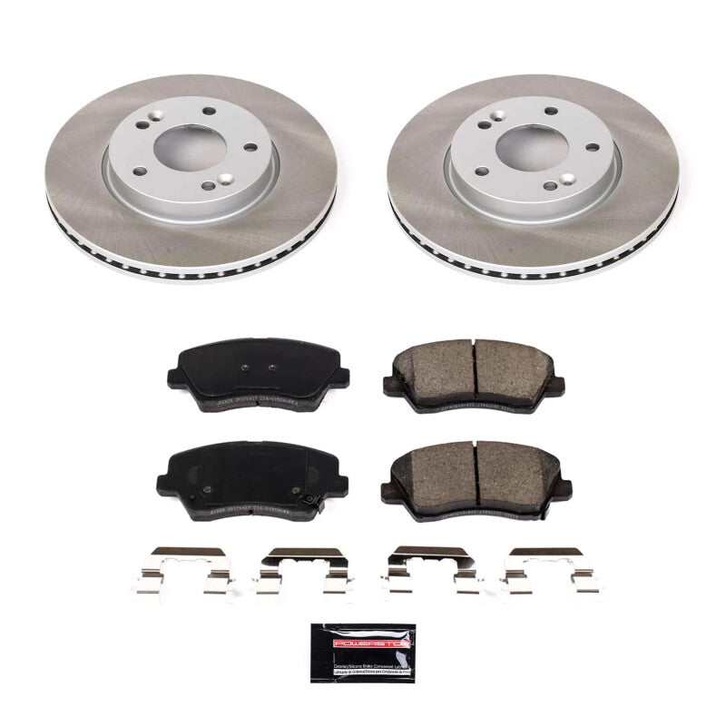 PSB Semi-Coated Rotor Kits - Power Stop 17-18 Kia Forte5 Front Semi-Coated Rotor Kit