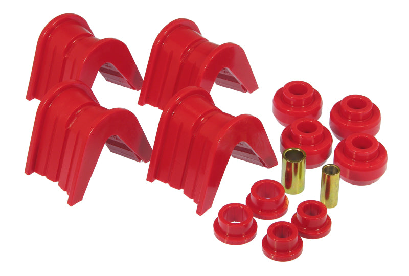 PRO Steering Bushings - Red - Prothane 66-79 Ford Trucks 14-Piece Bushing Set - 2deg Offset - Red