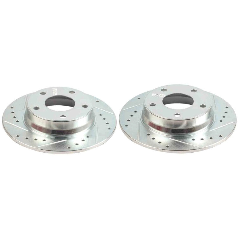 PSB Evolution Drill/Slot Rotor - Power Stop 20-25 Nissan Sentra Rear Drilled & Slotted Rotor - Pair