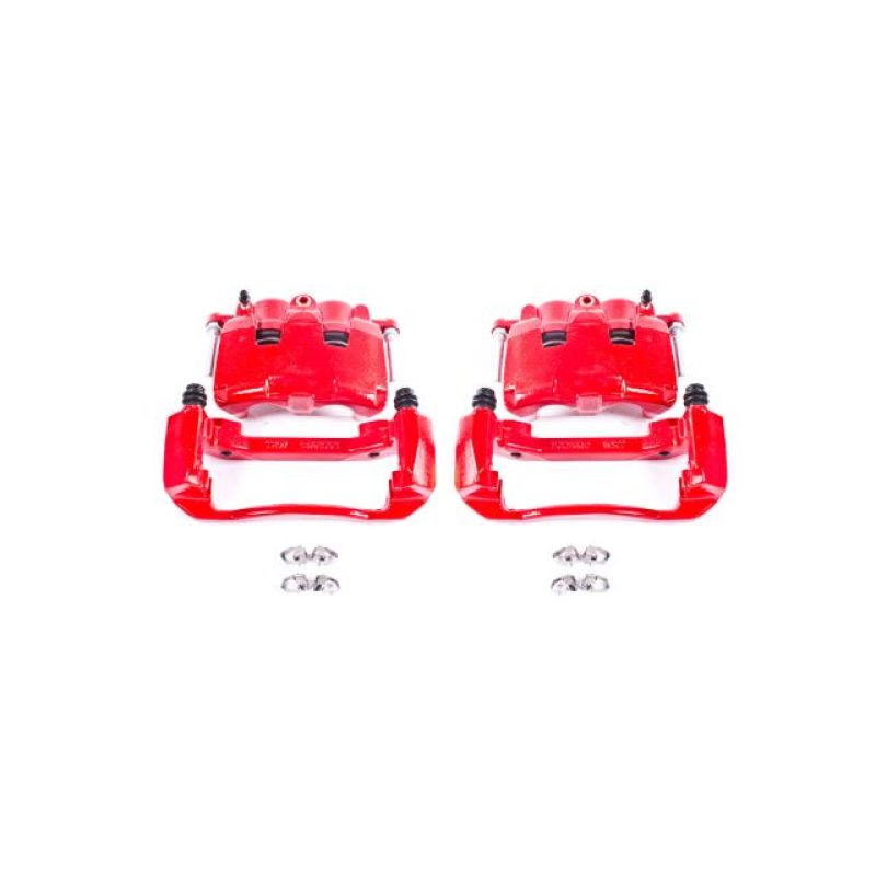 PSB Red Calipers - Power Stop 05-08 Dodge Dakota Front Red Calipers w/Brackets - Pair