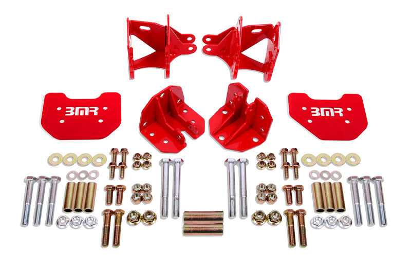 BMR Coilover Conversion Mounts - BMR 79-04 Mustang Rear Coilover Conversion Kit w/ Control Arm Bracket - Red