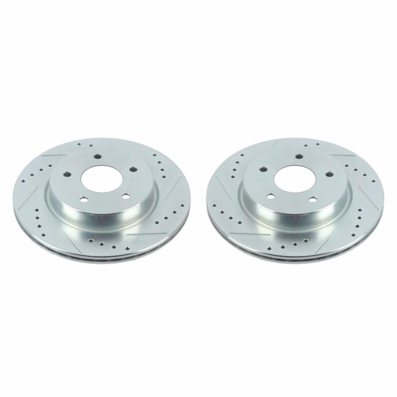 PSB Evolution Drill/Slot Rotor - Power Stop 18-19 Nissan Leaf Rear Evolution Drilled & Slotted Rotors - Pair