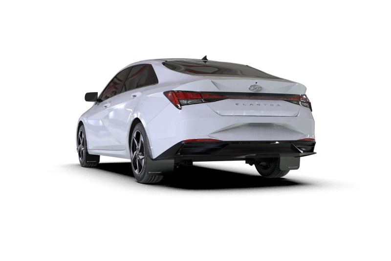 RAL UR Blk Flap/Wht Logo - Rally Armor 21-23 Hyundai Elantra Black UR Mud Flap w/White Logo