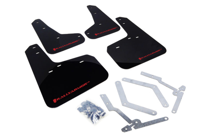 RAL UR Blk Flap/Rd Logo - Rally Armor 12-19 Ford Focus ST / 16-19 RS Black Mud Flap w/Red Logo
