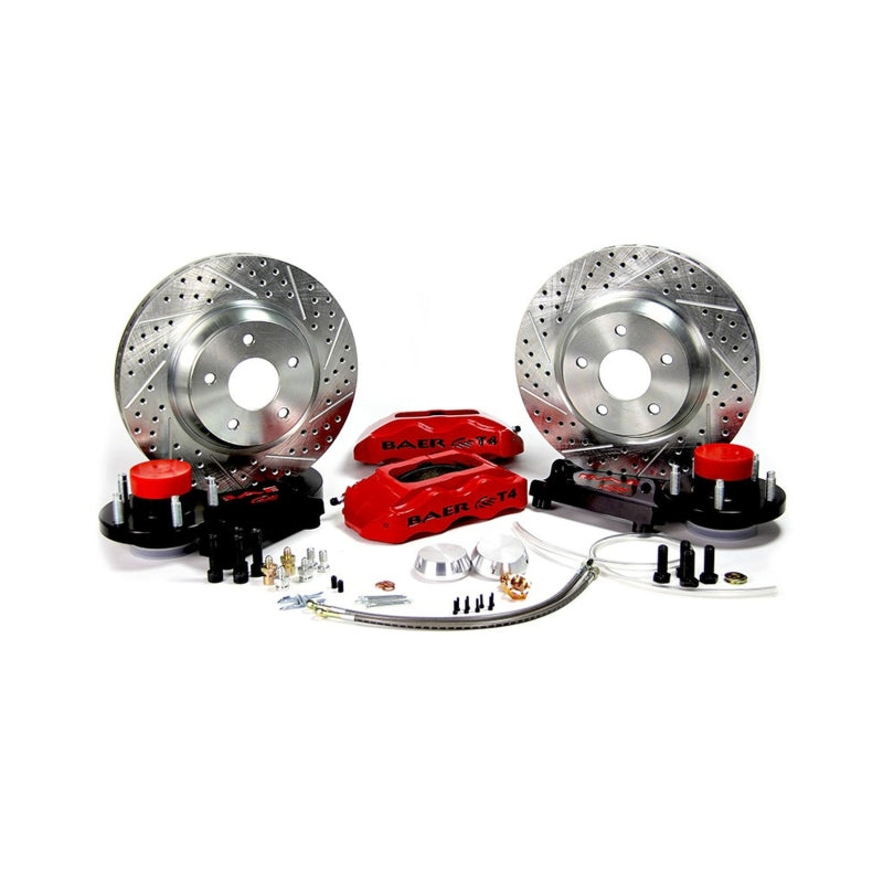 BAE Track4 Brake Kits - Baer Brakes 64-72 Buick Skylark STD Studs 13in Track4 Front SDZ Brake Kit - Comp Yellow