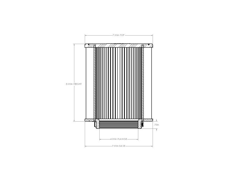 AFE Universal D2 Dura Dry Air Filter - aFe Magnum FORCE Intake Replacement Air Filter w/ D2 Dura-Dry 4in Fx7in Bx7in Tx8in H