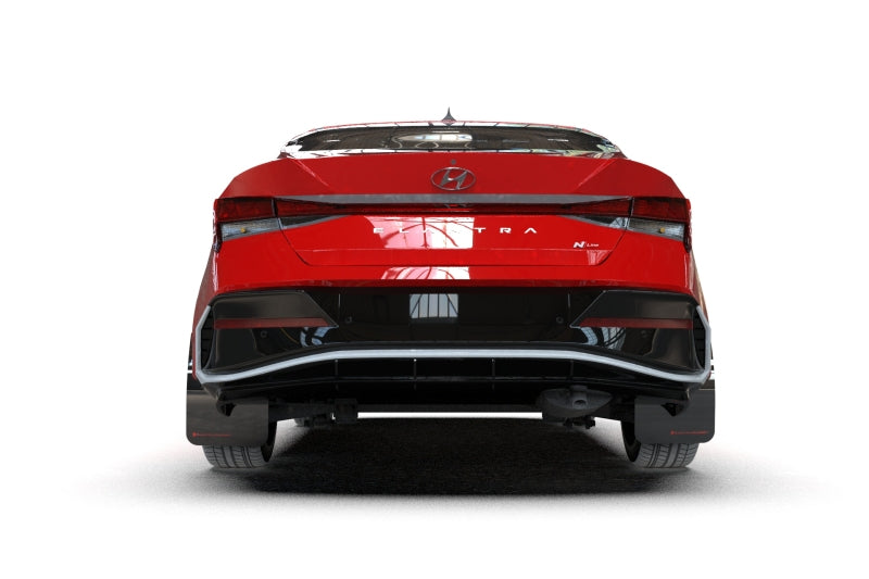 RAL UR Blk Flap/Grey Logo - Rally Armor 2024-25 Hyundai Elantra N/N Line Black Mud Flap w/Grey Logo