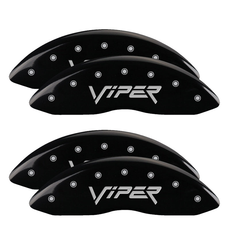 MGP Caliper Covers 4 Logo - MGP 4 Caliper Covers Engraved Front & Rear Gen 2/Viper Black finish silver ch