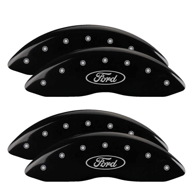 MGP Caliper Covers 4 Logo - MGP 4 Caliper Covers Engraved Front & Rear Oval logo/Ford Black finish silver ch