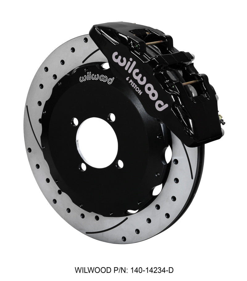 WIL Dynapro Brake Kit - Wilwood Dynapro 6 Front Hat Kit 12.88in Drilled 2016-Up Mazda MX5 Miata w/ Lines