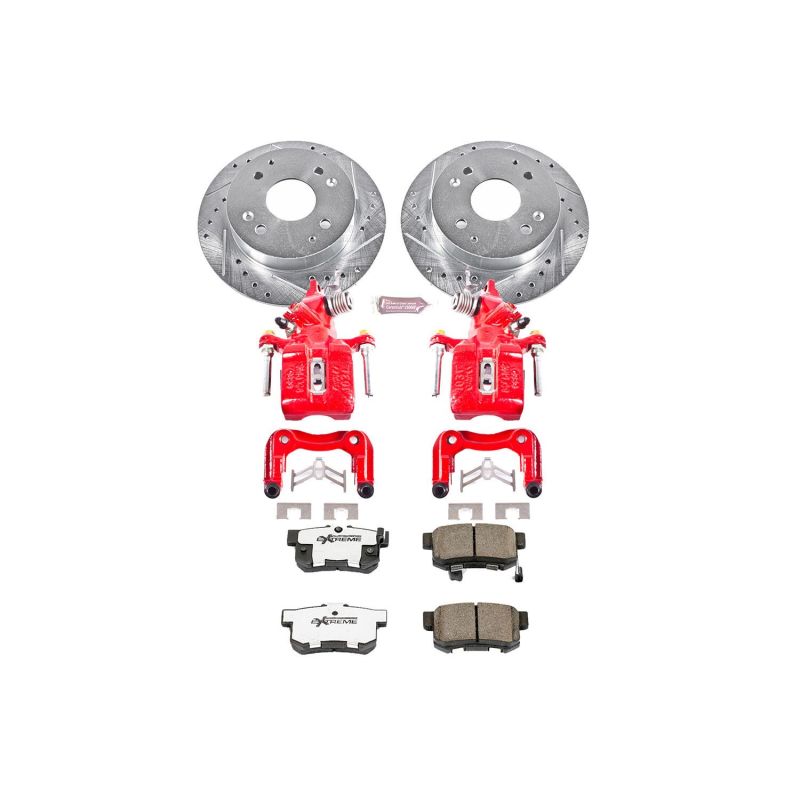 PSB Z26 Street Kit w/Cals - Power Stop 98-02 Honda Accord Rear Z26 Street Warrior Brake Kit w/Calipers