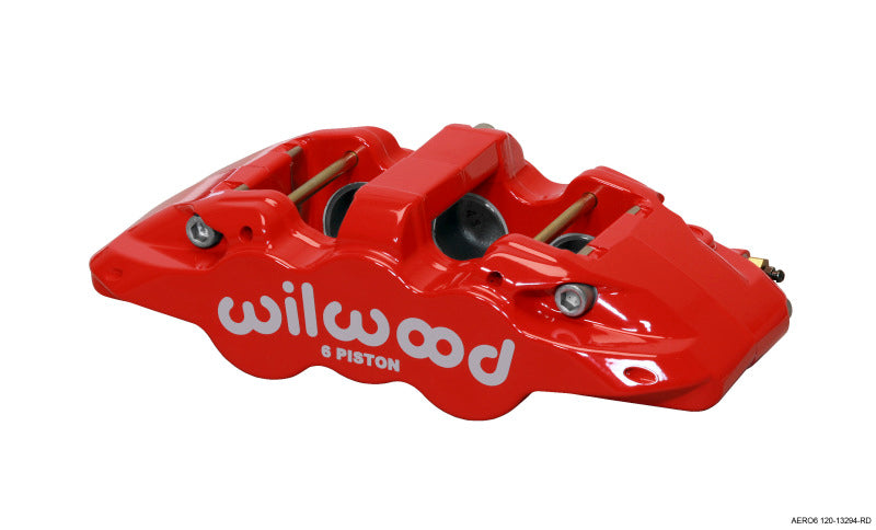 WIL Aero Caliper - Wilwood Caliper-Aero6-L/H - Red 1.75/1.38/1.38in Pistons 1.25in Disc
