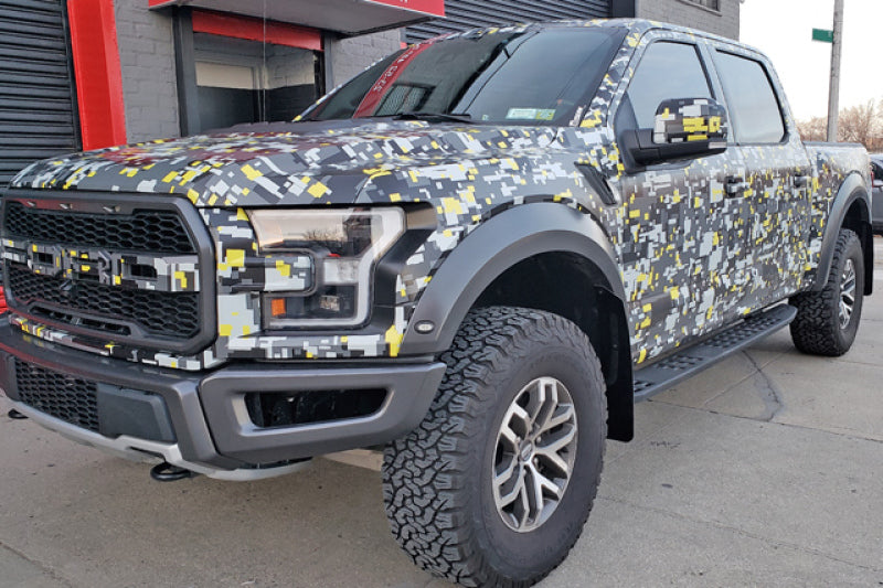 RAL Classic Blk Flap/Wht Logo - Rally Armor 17-20 Ford F-150 Raptor Gen 2 Black UR Mud Flap w/White Logo