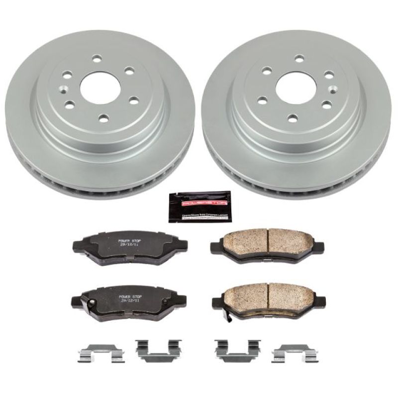 PSB Z17 Evolution Coated Kit - Power Stop 10-16 Cadillac SRX Rear Z17 Evolution Geomet Coated Brake Kit