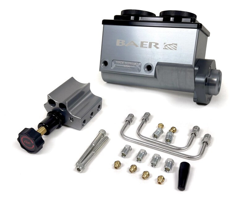 BAE Master Cylinder Kits - Baer Brakes GM/Ford 1-1/8in Bore Remaster Left Port 2-Bolt Master Cylinder Combo Kit - Gray