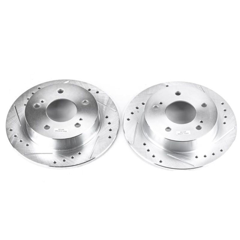 PSB Evolution Drill/Slot Rotor - Power Stop 94-98 Nissan 240SX Rear Evolution Drilled & Slotted Rotors - Pair