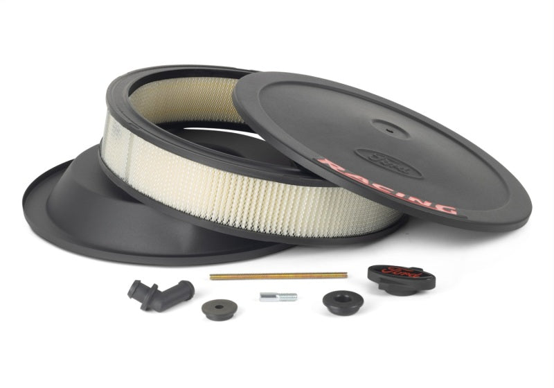 FR Air Cleaners - Ford Racing Air Cleaner Kit - Black Crinkle Finish w/ Red Emblem
