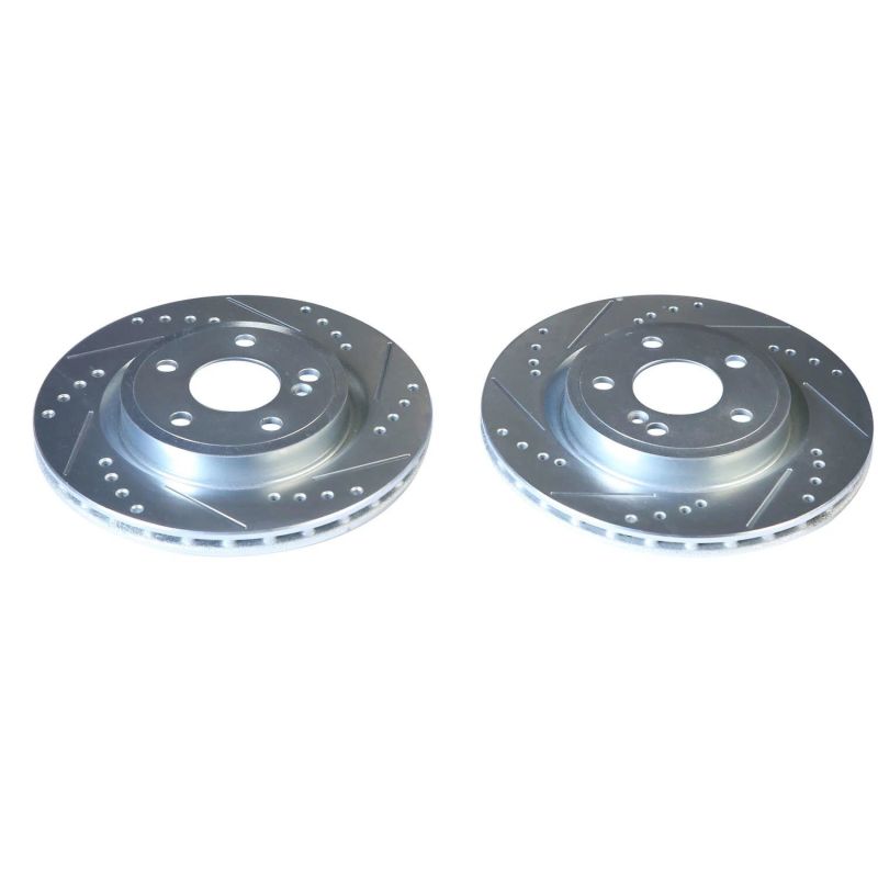 PSB Evolution Drill/Slot Rotor - Power Stop 14-19 Mercedes-Benz CLA250 Rear Evolution Drilled & Slotted Rotors - Pair