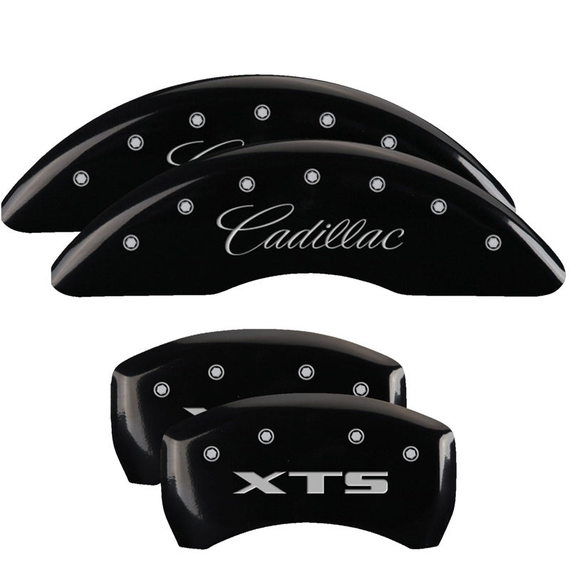 MGP Caliper Covers 4 Logo - MGP 4 Caliper Covers Engraved Front Cadillac Engraved Rear XTS Black finish silver ch