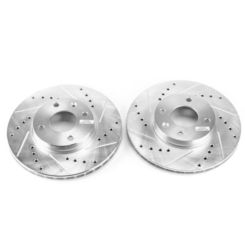 PSB Evolution Drill/Slot Rotor - Power Stop 16-19 Chevrolet Spark Front Evolution Drilled & Slotted Rotors - Pair