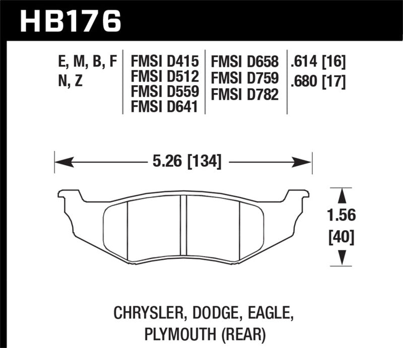 HAWK HP+ Brake Pad Sets - Hawk SRT4 HP+ Street Rear Brake Pads