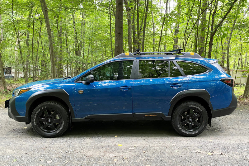 RAL UR Blk Flap/Blue Logo - Rally Armor 22-25 Subaru Outback Wilderness Black Mud Flap Blue Logo