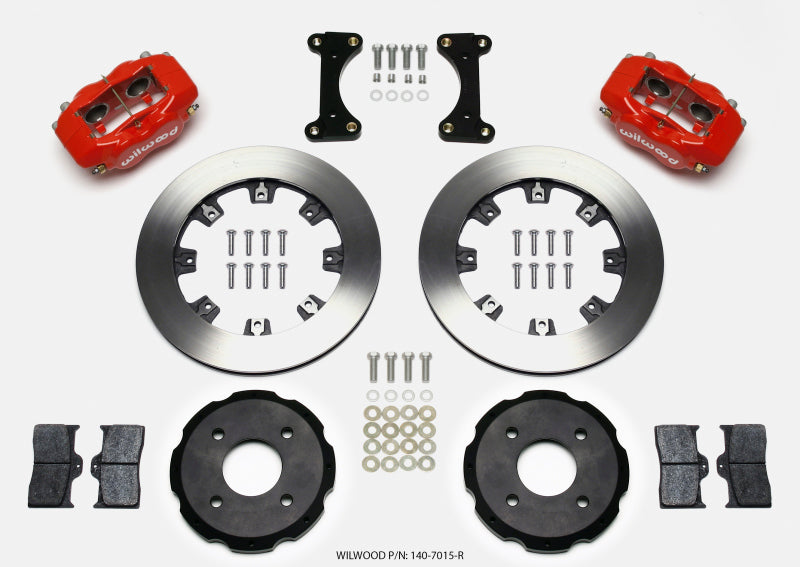 WIL Dynalite Brake Kit - Wilwood Forged Dynalite Front Hat Kit 12.19in Drilled Red 2002 Mitsubishi Lancer