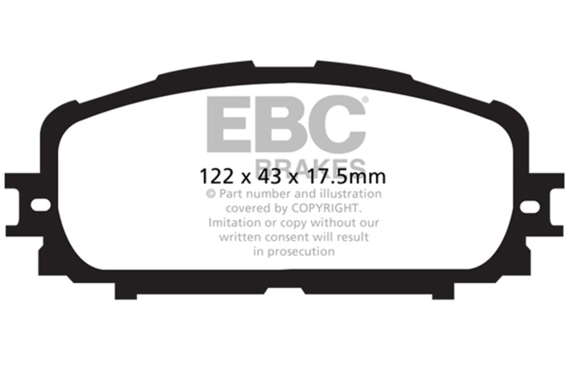 EBC Ultimax2 Brake Pad Sets - EBC 12+ Toyota Yaris 1.5 Ultimax2 Front Brake Pads