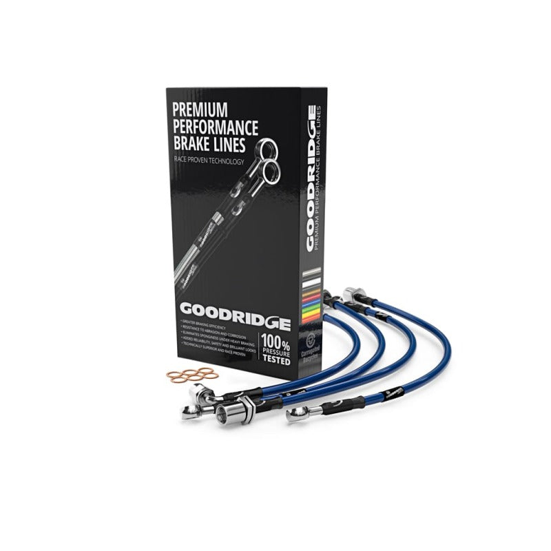 GR G-Stop Brake Line Kits - Goodridge 09-12 Nissan 370Z (Sport Model Only) Stainless Steel Brake Lines - Electric Blue