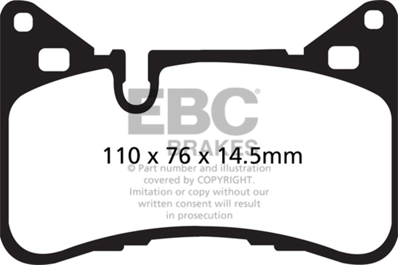 EBC Yellowstuff Brake Pad Sets - EBC 14 Mercedes-Benz C63 AMG (W204) 6.2 Yellowstuff Rear Brake Pads