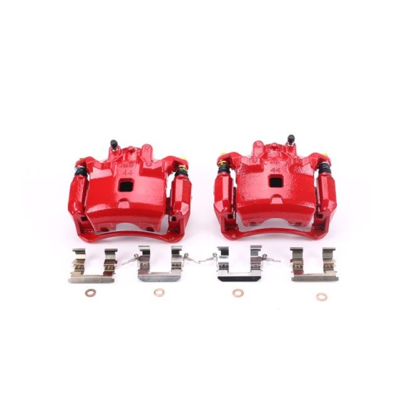 PSB Red Calipers - Power Stop 07-18 Nissan Sentra Front Red Calipers w/Brackets - Pair