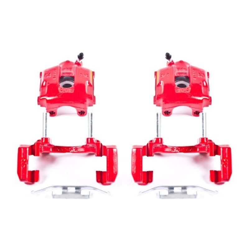 PSB Red Calipers - Power Stop 01-05 BMW 320i Rear Red Calipers w/Brackets - Pair
