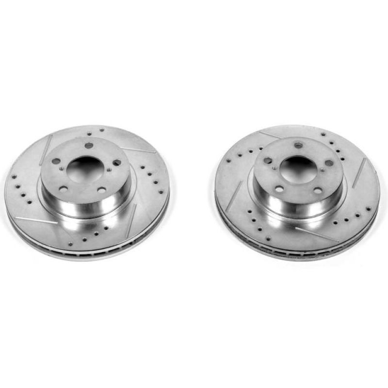PSB Evolution Drill/Slot Rotor - Power Stop 93-01 Subaru Impreza Front Evolution Drilled & Slotted Rotors - Pair