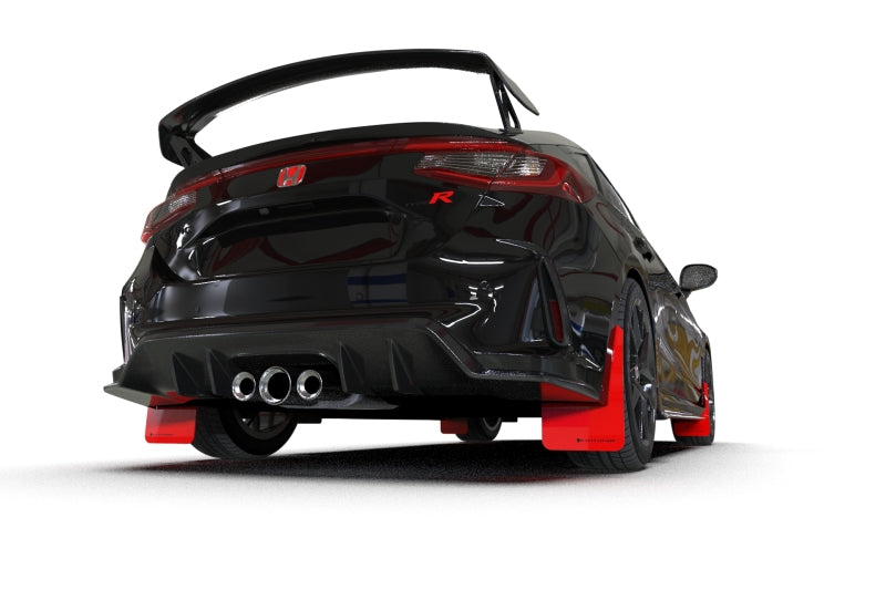 RAL UR Red Flap/Blk Logo - Rally Armor 23-25 Honda Civic Type R Red Mud Flap Black Logo