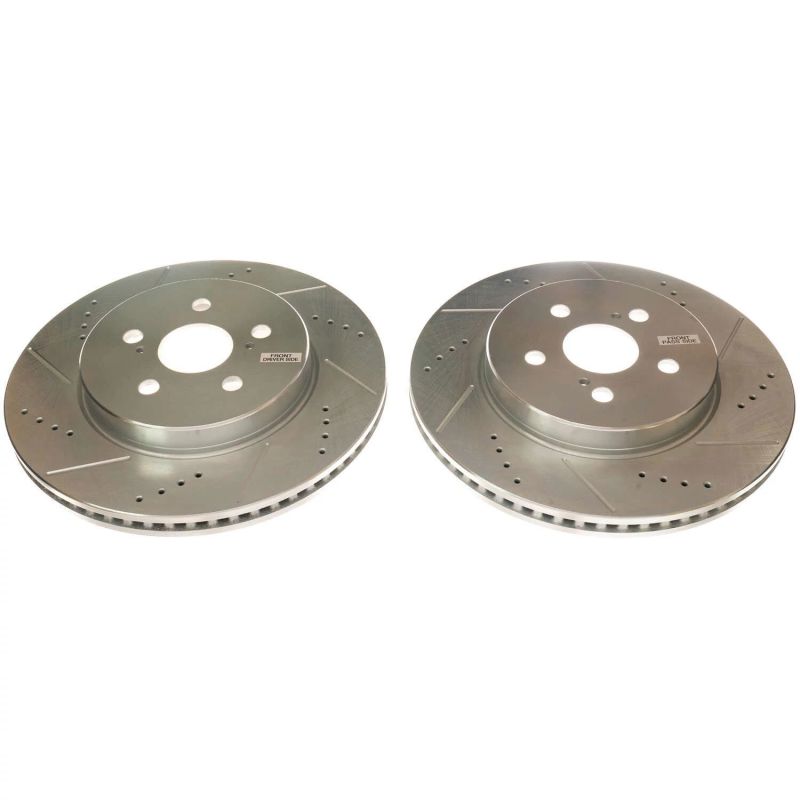 PSB Evolution Drill/Slot Rotor - Power Stop 19-20 Toyota Corolla Front Evolution Drilled & Slotted Rotors - Pair