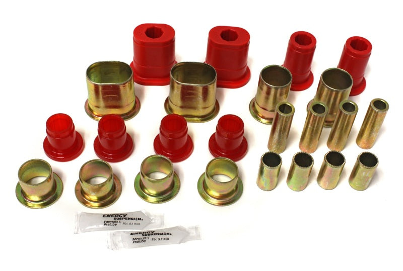 ES Cntrl Arm Bushings - Red - Energy Suspension Universal Red Front Control Arm Bushing Set - Complete Set