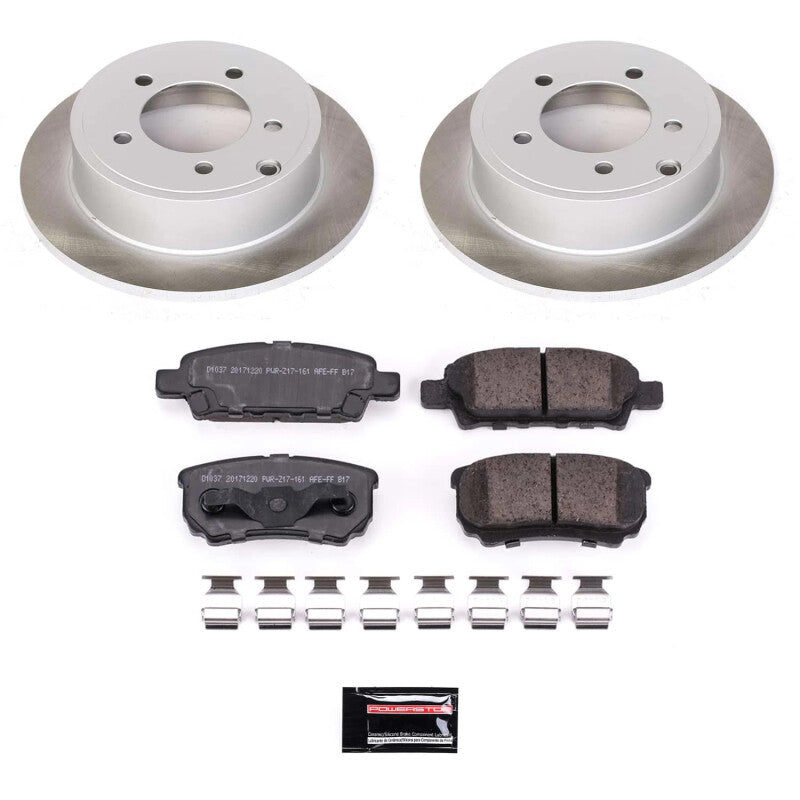 PSB Semi-Coated Rotor Kits - Power Stop 08-17 Mitsubishi Lancer Rear Semi-Coated Rotor Kit