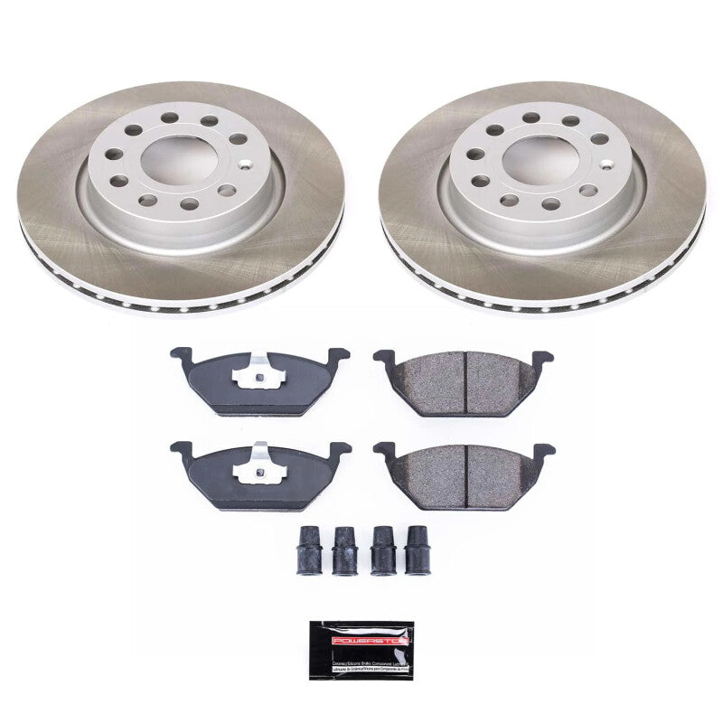 PSB Semi-Coated Rotor Kits - Power Stop 11-15 Volkswagen Jetta Front Semi-Coated Rotor Kit