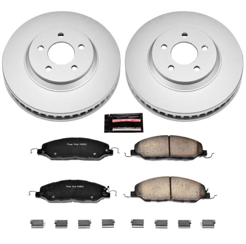 PSB Z17 Evolution Coated Kit - Power Stop 11-14 Ford Mustang Front Z17 Evolution Geomet Coated Brake Kit