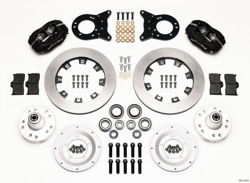 WIL Dynalite Brake Kit - Wilwood Forged Dynalite Front Kit 12.19in 1970-1973 Mustang Disc & Drum Spindle