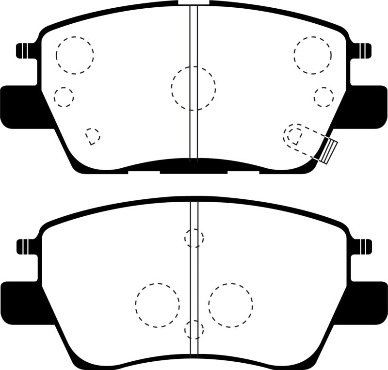 EBC Greenstuff Brake Pad Sets - EBC 2016+ Chevrolet Cruze 1.4L Turbo (10.9in Front Rotor) Greenstuff Front Brake Pads