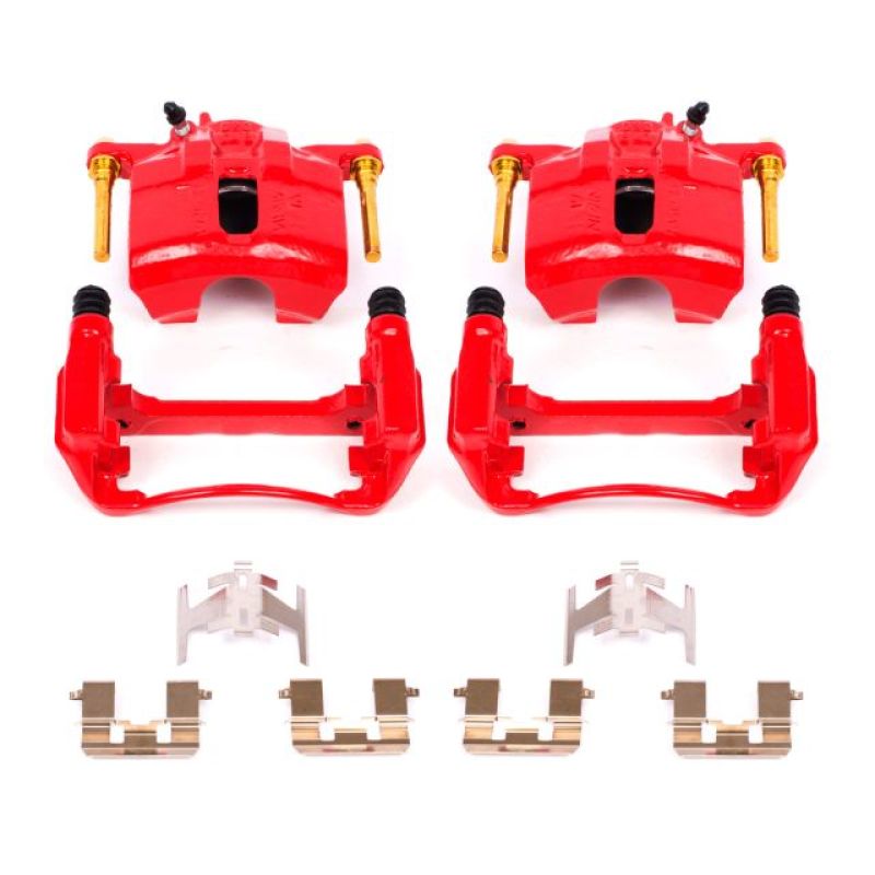 PSB Red Calipers - Power Stop 97-99 Acura CL Front Red Calipers w/Brackets - Pair