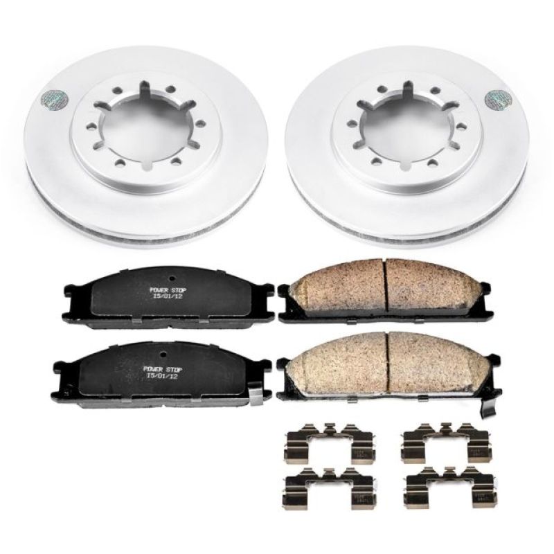 PSB Z17 Evolution Coated Kit - Power Stop 99-04 Nissan Frontier Front Z17 Evolution Geomet Coated Brake Kit