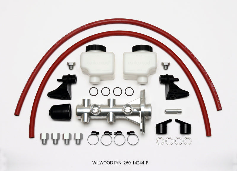 WIL Master Cylinder - Wilwood Tandem Remote Master Cylinder - 1 1/8in Bore Ball Burnished