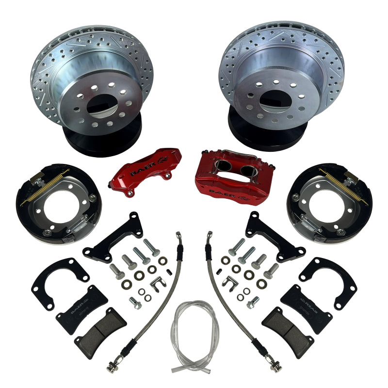 BAE SS4 Brake Kits - Baer Brakes Rear Ends w/ Ford 9in Torino Bearing Housing Ends 11in SS4 Rear SDZ Brake Kit - Silver