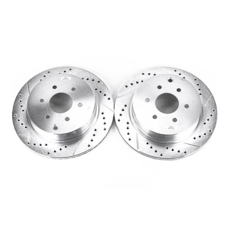 PSB Evolution Drill/Slot Rotor - Power Stop 05-12 Nissan Pathfinder Rear Evolution Drilled & Slotted Rotors - Pair