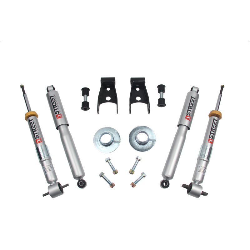 BT Lower Kit w SP Shocks - Belltech 15-17 Ford F-150 +1in to -3in Front 2in Rear Lowering Kit