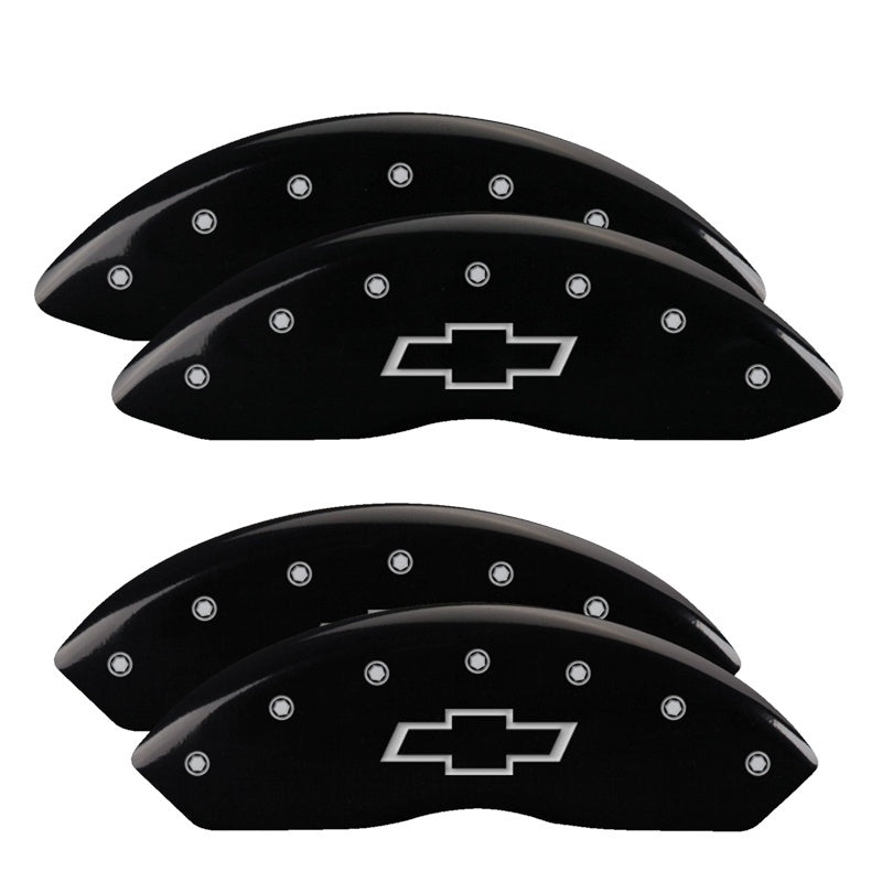 MGP Caliper Covers 4 Logo - MGP 4 Caliper Covers Engraved F & R Bowtie Black Finish Silver Char 2014 Chevrolet Express 2500