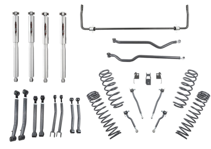BT Lift Kit w Shocks - Belltech 18-19 Wrangler Rubicon JL 4dr 4in Trail Performance Lift Kit w/ Rear Sway Bar
