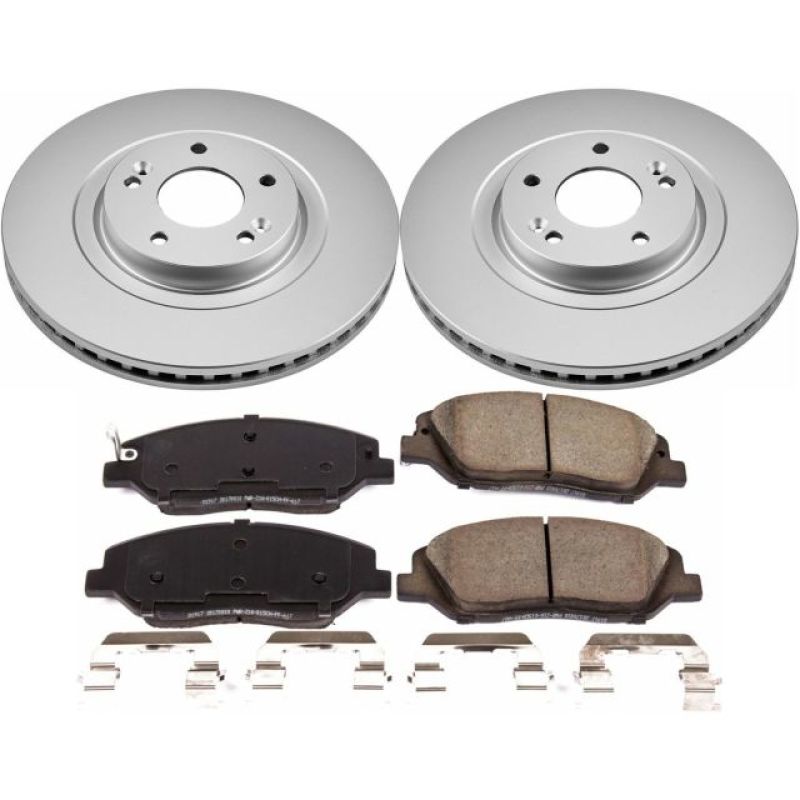 PSB Z17 Evolution Coated Kit - Power Stop 17-18 Hyundai Santa Fe Front Z17 Evolution Geomet Coated Brake Kit